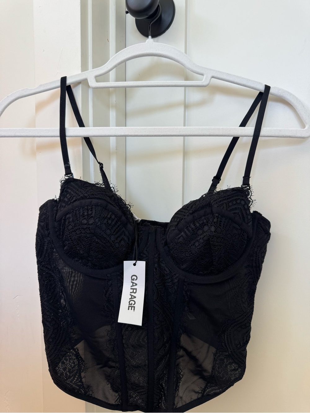 Garage Black Lace Bustier Corset Top